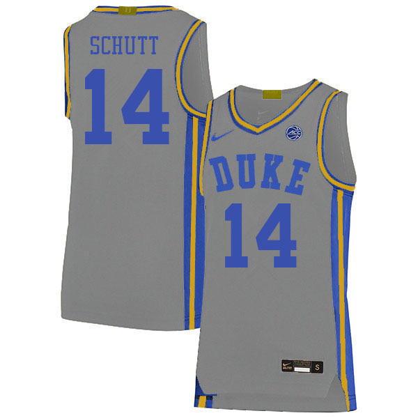 Men #14 Jaden Schutt Duke Blue Devils 2022-23 College Stitched Basketball Jerseys Sale-Gray